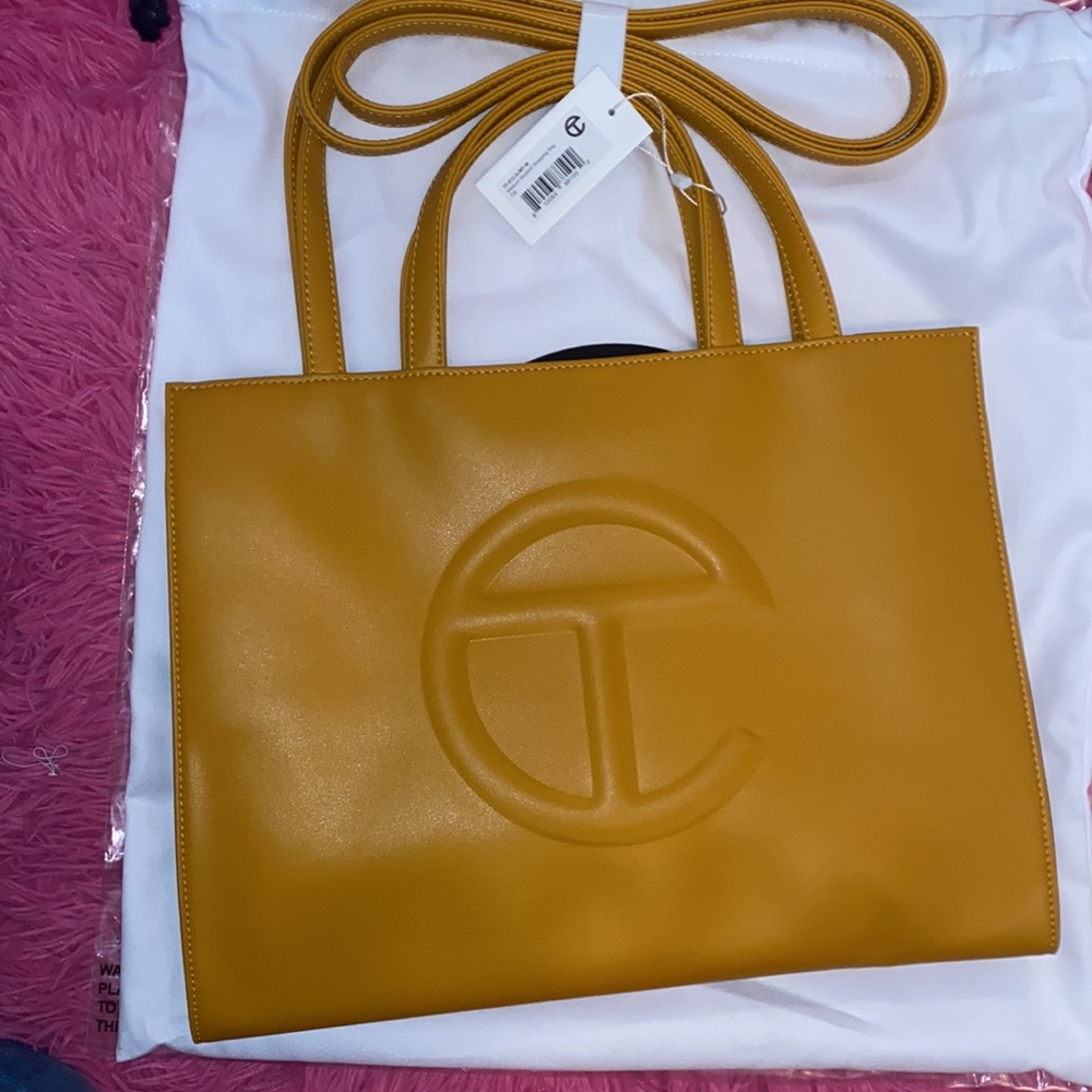 Telfar Mustard Yellow Shopping Bag